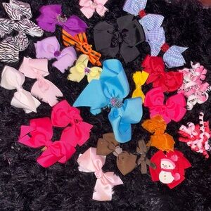 Lot Bundle Baby or Girls Bows Hair Accessories Ribbons Sets Zebra Pink Red Xmas